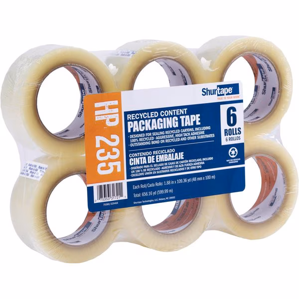 HP 235 Hot Melt Packaging Tape, 6PK, Duck Brand, Mfr#: DUC242763